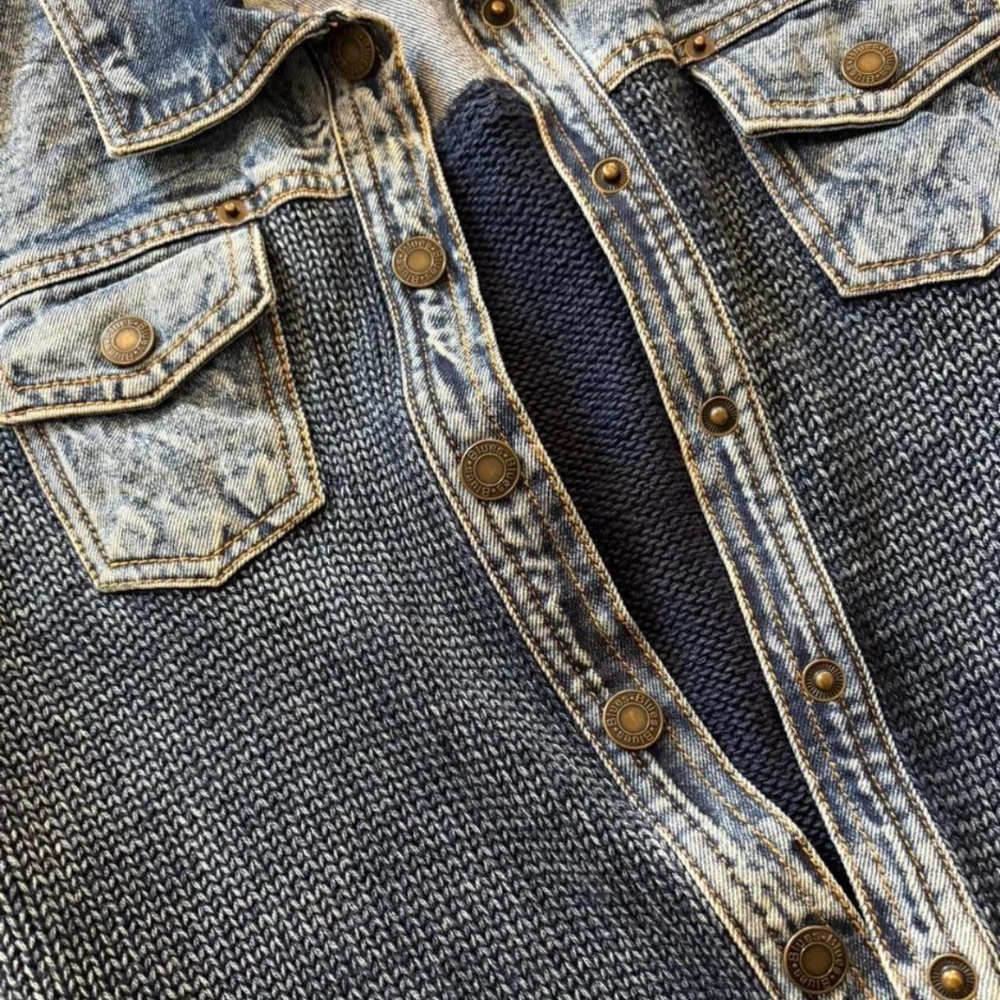 PBJ Blues 90s Vibes Denim Knit Sweater Vest - Picture 3 of 8